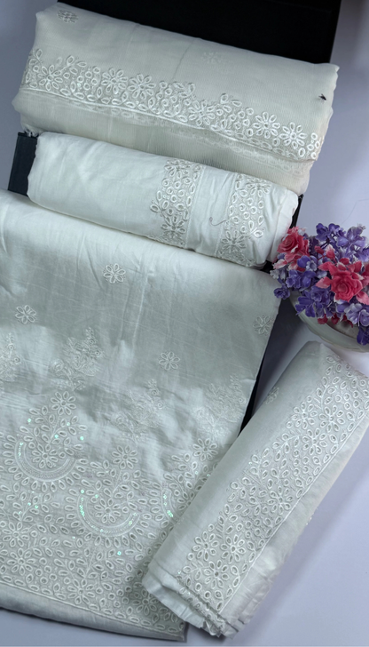 3P RICH GOLD  ARABIC LAWN LUXURY EMBROIDERED