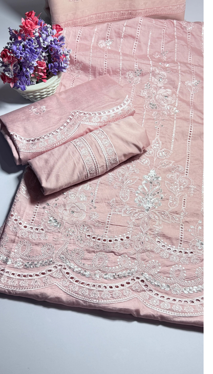 3P SKY BLUE EMBROIDERED ARABIC LAWN